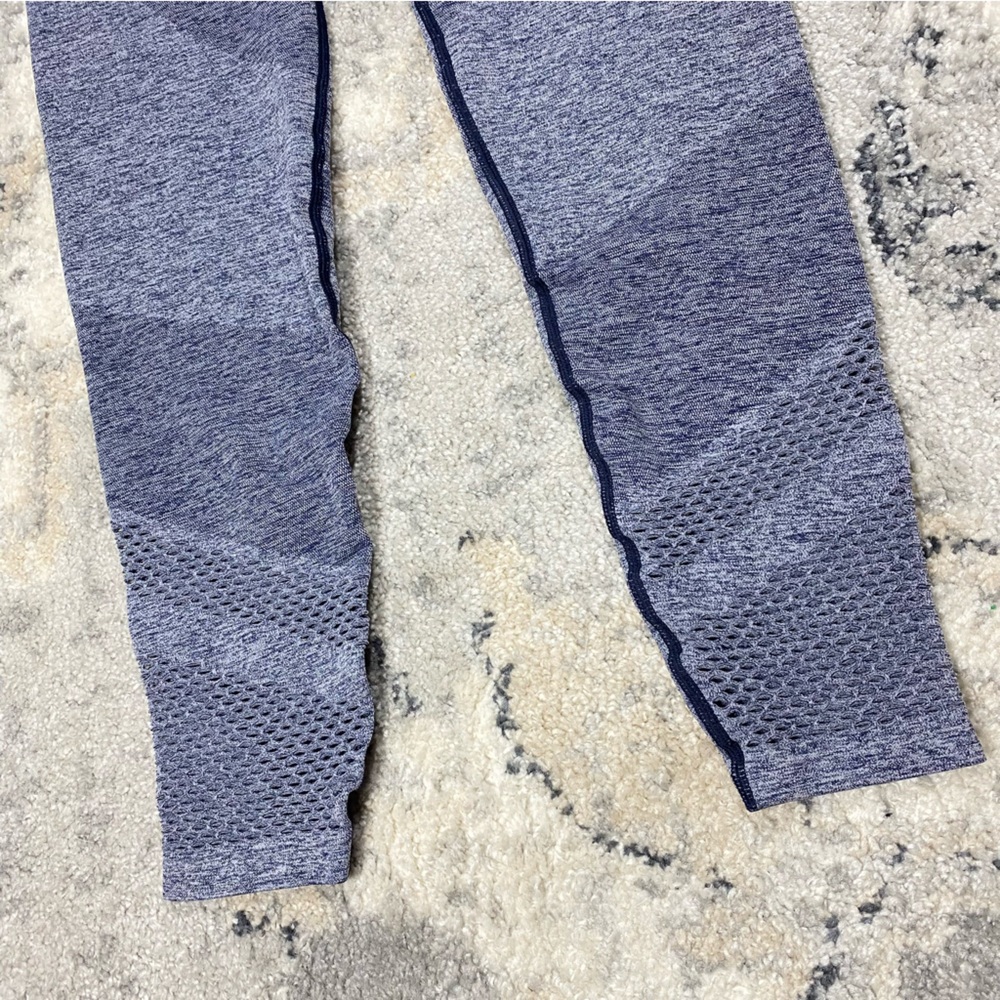 VS PINK Seamless Mesh Laser Cut Leggings Blue Gray Small - Picture 4 of 7